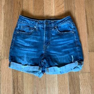 High waisted jean shorts